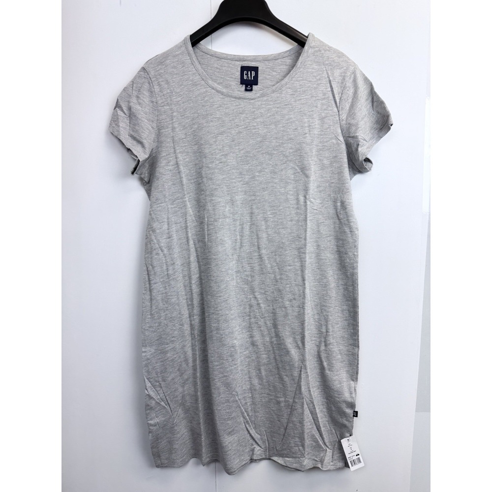 NWT GAP Women's Size M Slub Tee Shirt Dress Gray Cap Sleeve